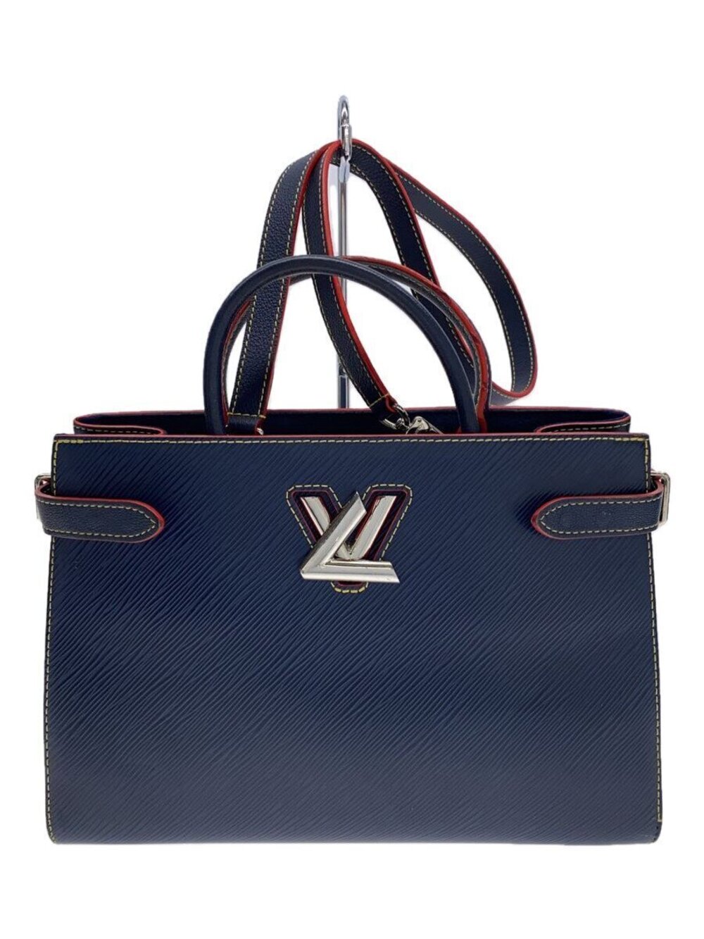LOUIS VUITTON Twist Tote Epi Navy Blue Cowhide Navy Blue